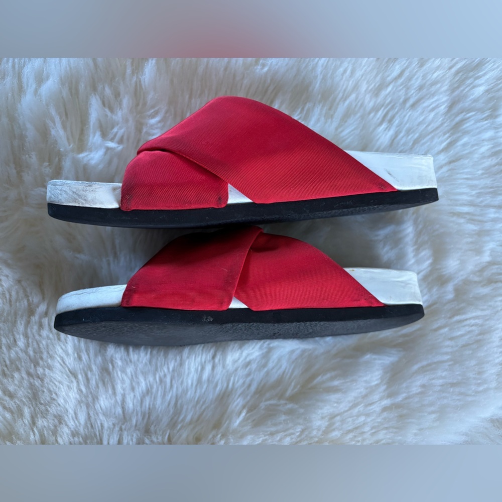 Celine Twist Phoebe Philo Leather Slide Sandals in Red - Picture 8 of 11